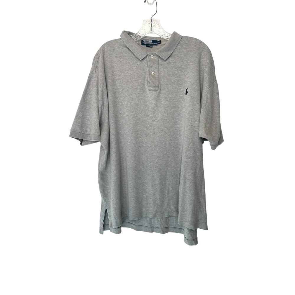 Polo Ralph Lauren Men's Shirt XL Gray Cotton Collared Short Sleeve Casual Polo
